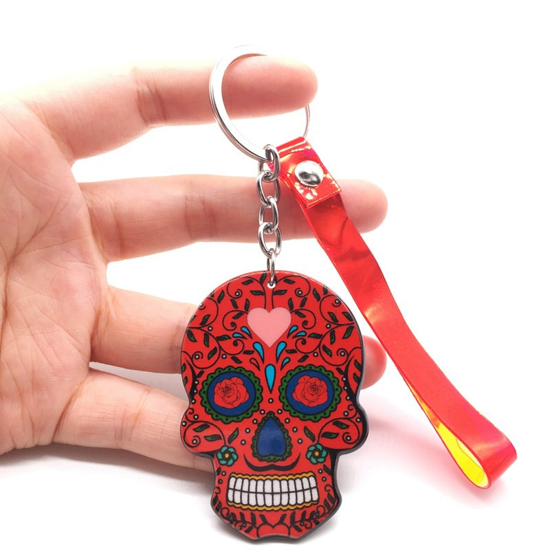 Wholesale Day of the Dead Skull Mexican Calavera Acrylic Keychain